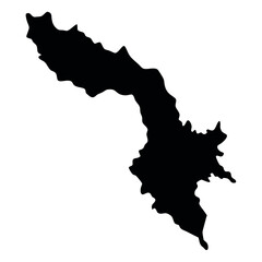 Solid black silhouette map of kiribati islands country outline