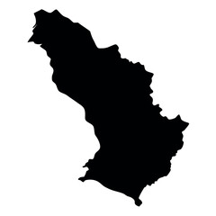 Obraz premium Solid black silhouette map of saint kitts island