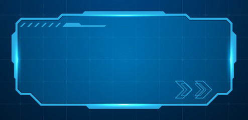 Futuristic HUD screen or technology box blue vector editable