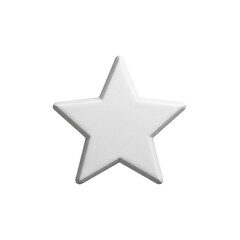 Fototapeta premium Simple White Star Graphic with Subtle Shadow Effect on Plain Background.