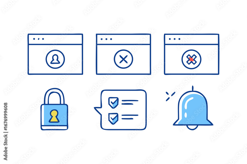 Poster vector art of set of basic color icons