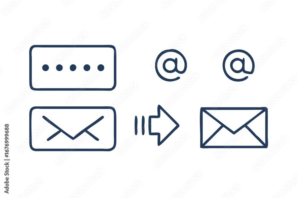 Poster vector art of set of email and message icons