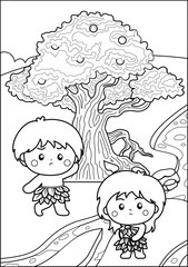 adam and eve coloring page