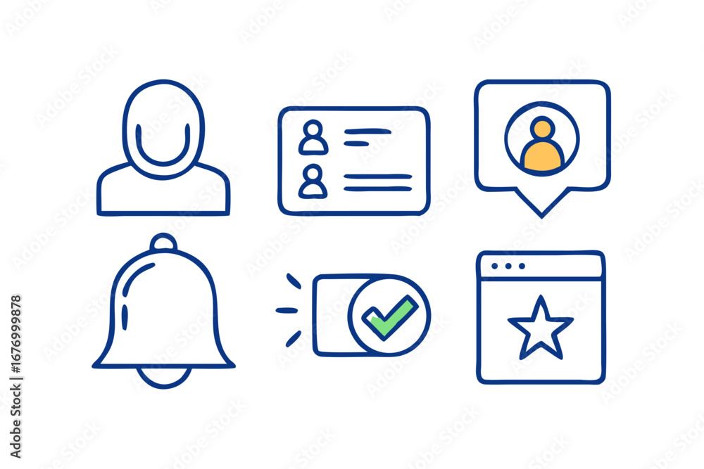 Poster vector art of set of user interface vector icons
