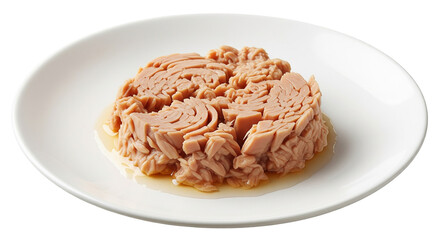 Canned tuna fish in plate on transparent png


