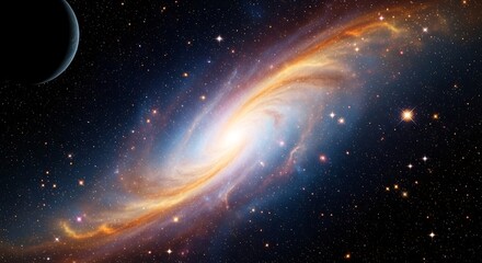 Fototapeta premium Galaxy Nebula Space Exploration.