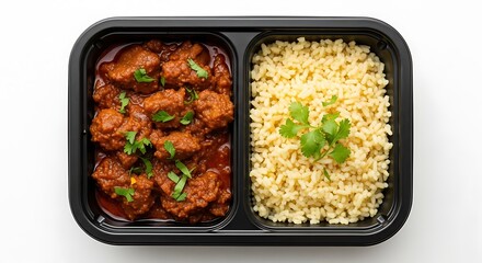 Curry and Rice Meal Prep Container.