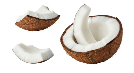 Isolated Coconut Pieces