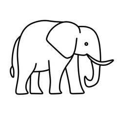 Elegant Line Art Illustration of an African Elephant