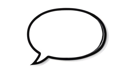 Black and White Speech Bubble Graphic