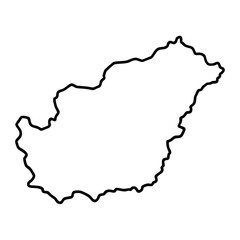 Obraz premium Minimalist thin black outline map of hungary