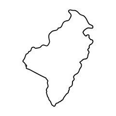 Fototapeta premium Thin line art outline map of mauritius island