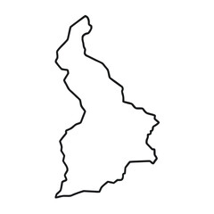 Obraz premium Thin black outline map of cameroon a simple vector graphic