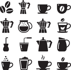 Coffee Brewing & Serving Icons
