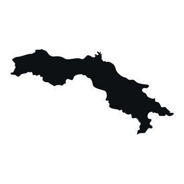 Minimalist black silhouette map of cuba for vector design