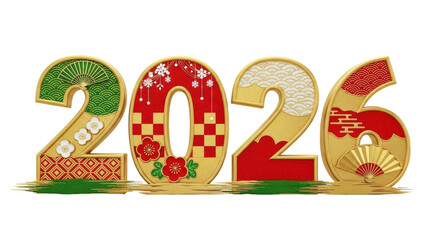 Isolated 2026 New Year Design
