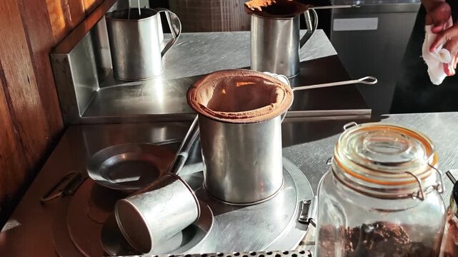 Making traditional hot thai tea