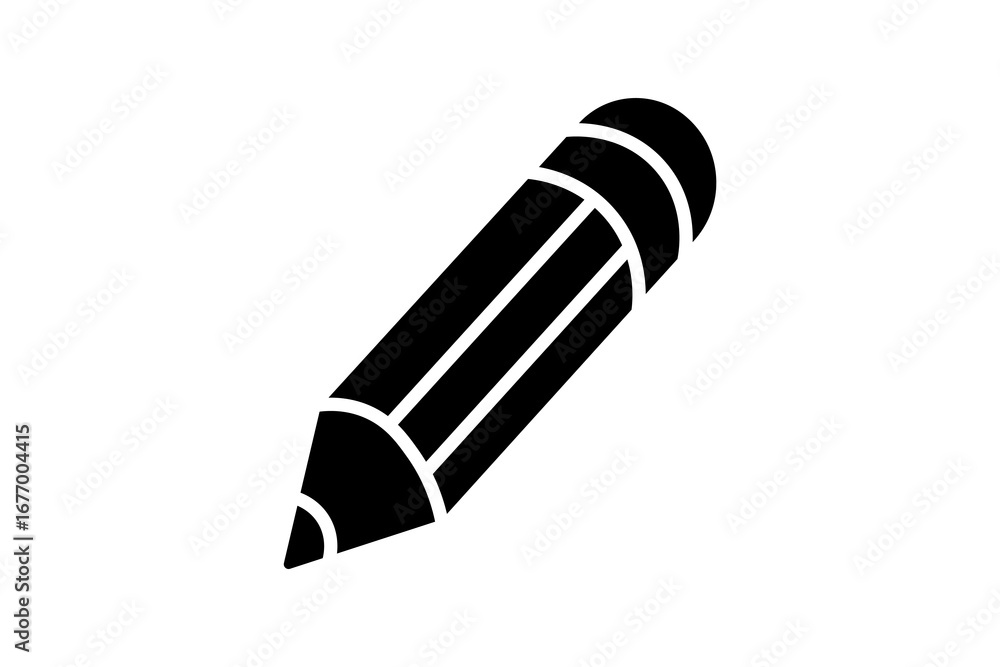 Aufkleber the image shows a black and white minimalist pencil icon. the design presents a tilted pencil with a