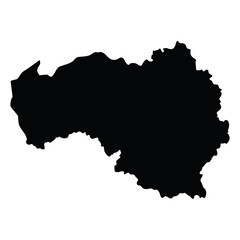 Fototapeta premium Minimalist solid black silhouette map of latvia country outline