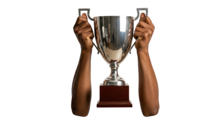 Isolated Hands Holding Trophy