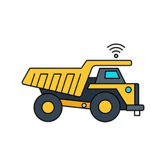 Naklejka premium Smart Dump Truck for Connected Mining Industry