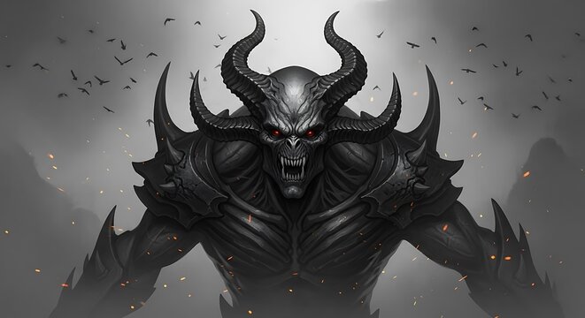 Demonic Figure, Dark, Evil, Powerful.
