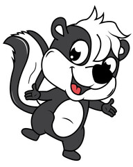 cute skunk animal cartoon illustration