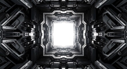 Futuristic Technology Tunnel Perspective.