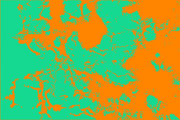 Abstract background featuring a vibrant mixture of bright teal and orange patches. The colors create