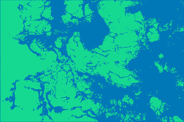 Abstract pattern with irregular, jagged shapes. Dominated by two colors: teal and blue, creating