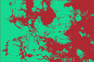 Obraz premium Abstract design featuring a complex pattern of red and mint green shapes. The intricate distribution