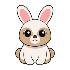  Cute bunny rabbit outline sketch vector illustration.