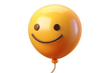 Realistic 3D render of cheerful cartoon-style balloon with soft ambient glow.