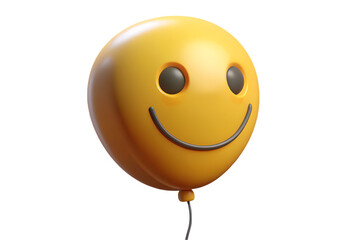 Realistic 3D render of cheerful cartoon-style balloon with soft ambient glow.