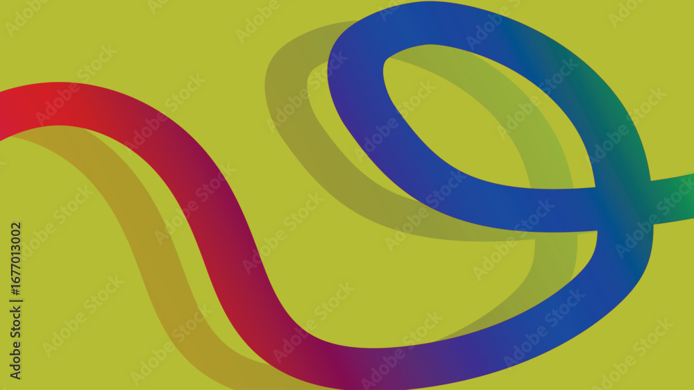 Poster color lines abstract graphic, dynamic rainbow gradient ribbon waves forming abstract line background