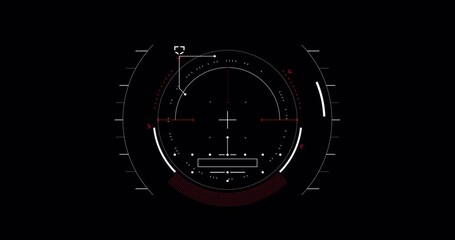Futuristic HUD Interface: Digital Target Reticle on Black Background - Powered by Adobe