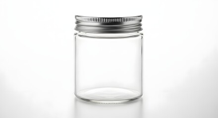 Clear Glass Jar with Metal Lid for Food Storage and Organization
