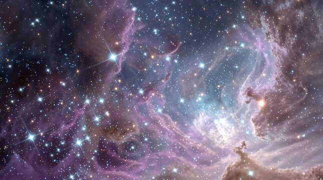 A breathtaking view of a cosmic nebula filled with stars and vibrant colors.