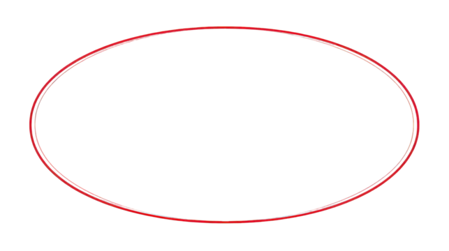 Red Oval Frame on Transparent Background