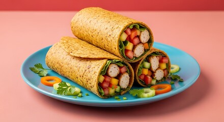 Chicken and Vegetable Wraps.