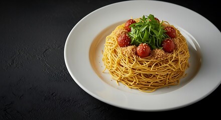 Nestled Pasta with Tomatoes and Herbs.