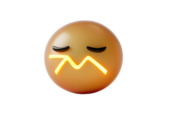 3D rendered emoticon, sleepy face
