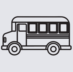 school bus icon silhouette vector art illustration, school bus vector