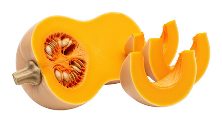 Isolated Sliced Butternut Squash
