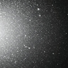 Obraz premium Abstract ethereal particles resembling shimmering stardust drift downwards, forming a dreamlike blizzard with soft, hazy light and muted white and gray tones, evoking tranquility.