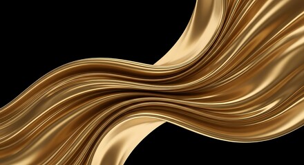 Golden Flowing Fabric Background.