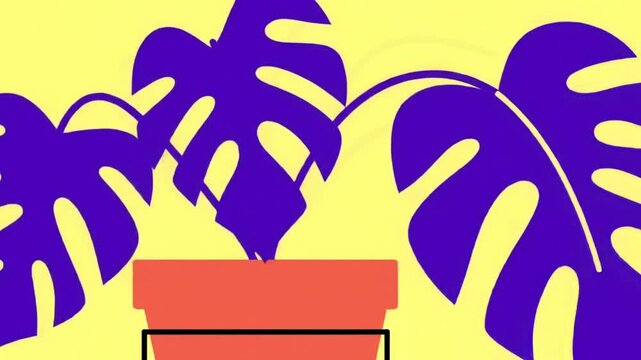 Colorful monstera plant illustration