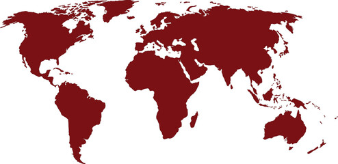 map of the world with red ink