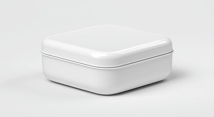 Blank white square tin box