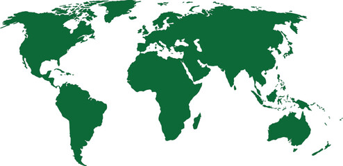 Obraz premium world map on green